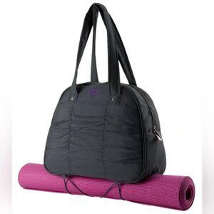 Gaiam Metro Yoga Mat Holder Shoulder Gym Bag Gray Purple